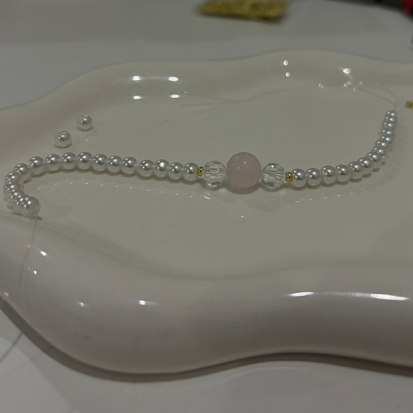 With Love – Rose Quartz & Pearl Valentine’s Bracelet