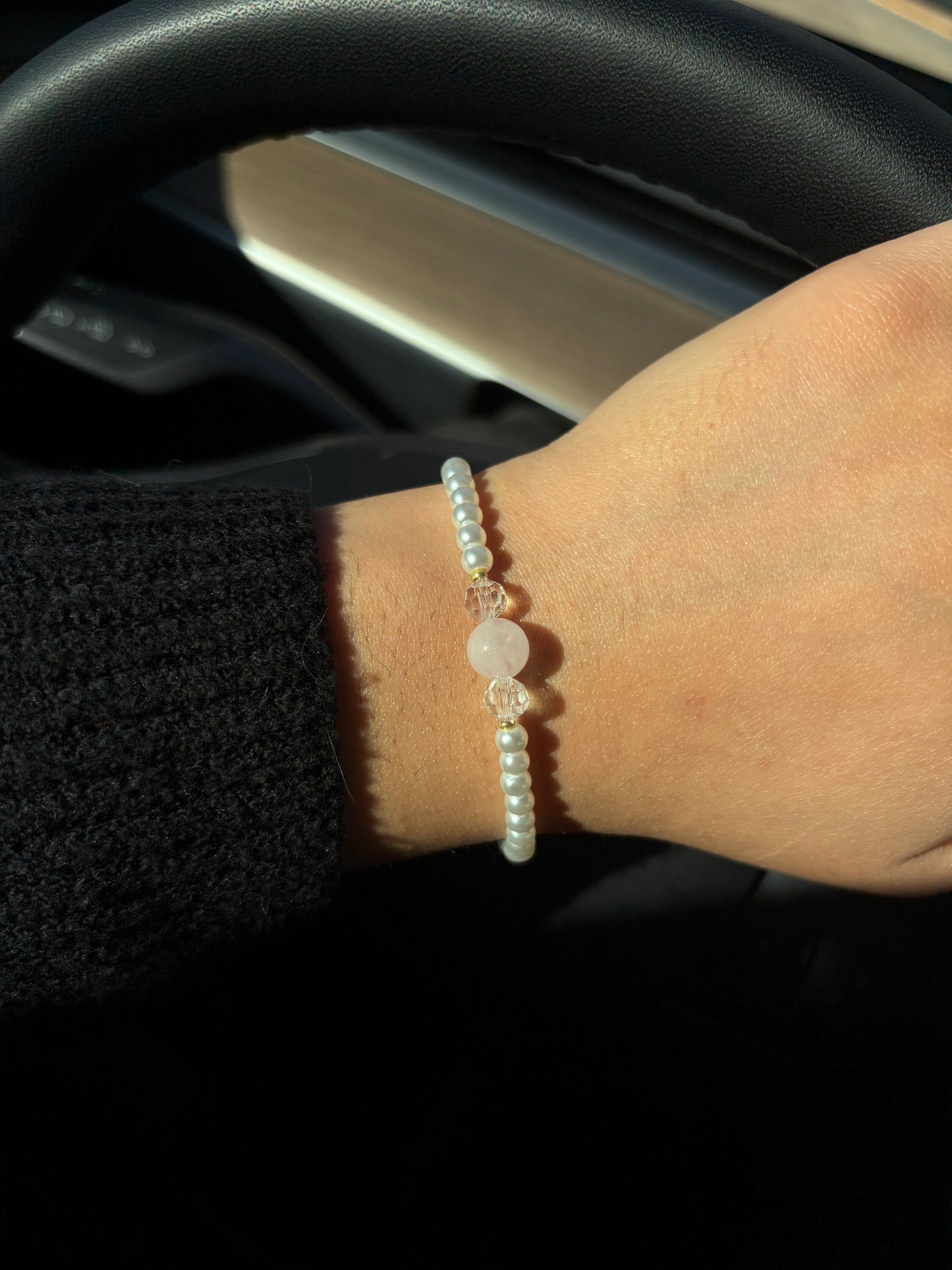 With Love – Rose Quartz & Pearl Valentine’s Bracelet